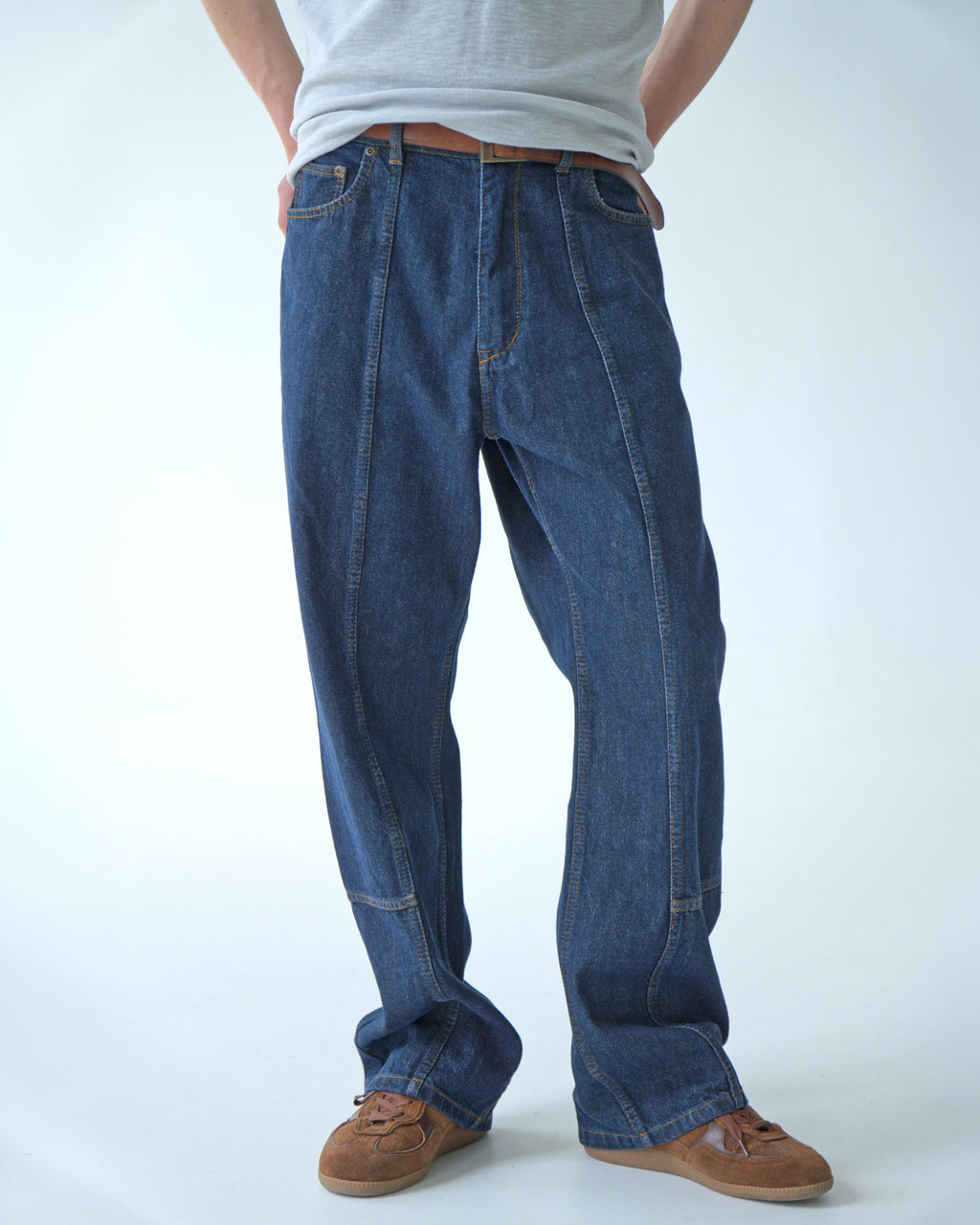 Mens Dark Blue Denim Pants