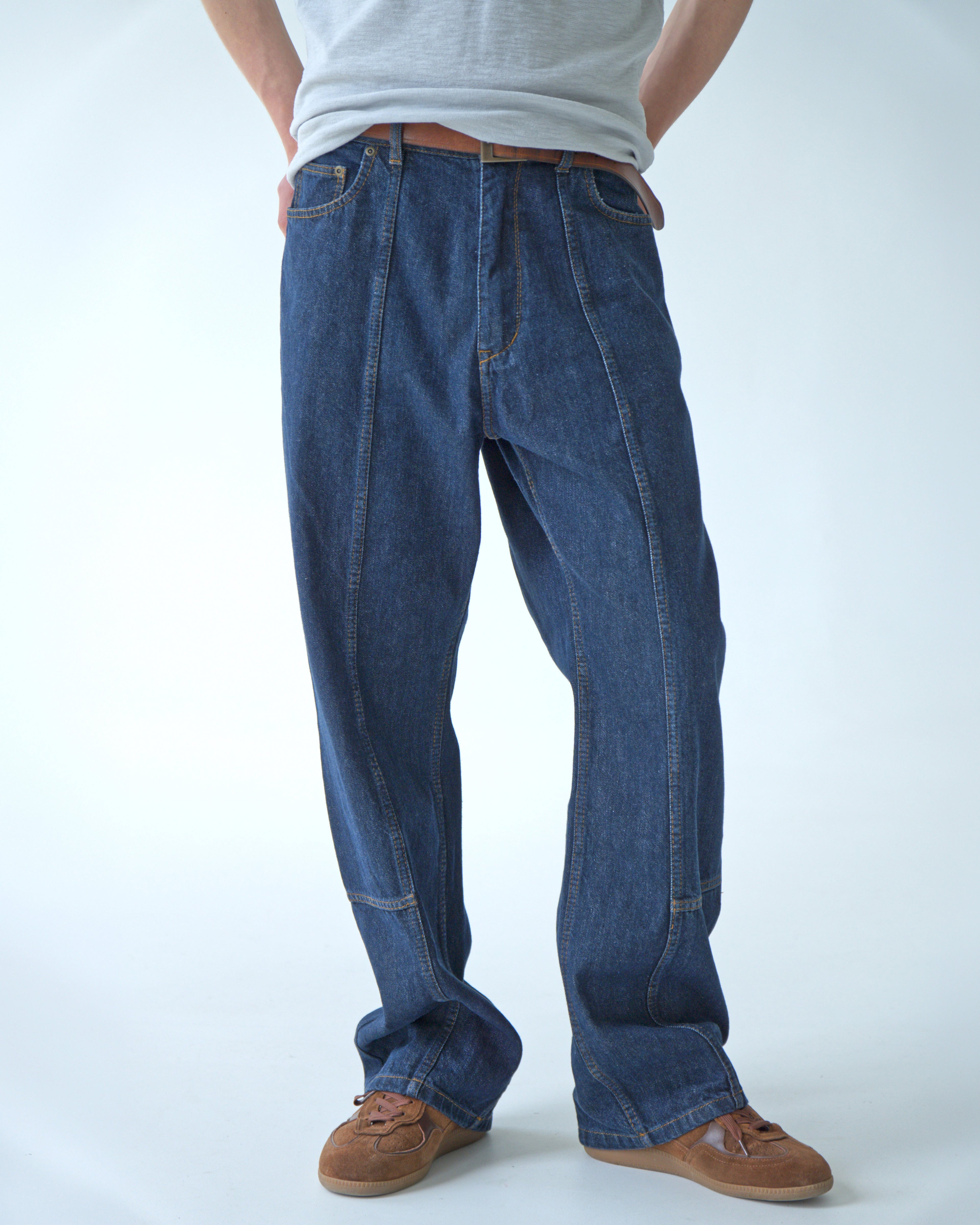 Mens Dark Blue Denim Pants