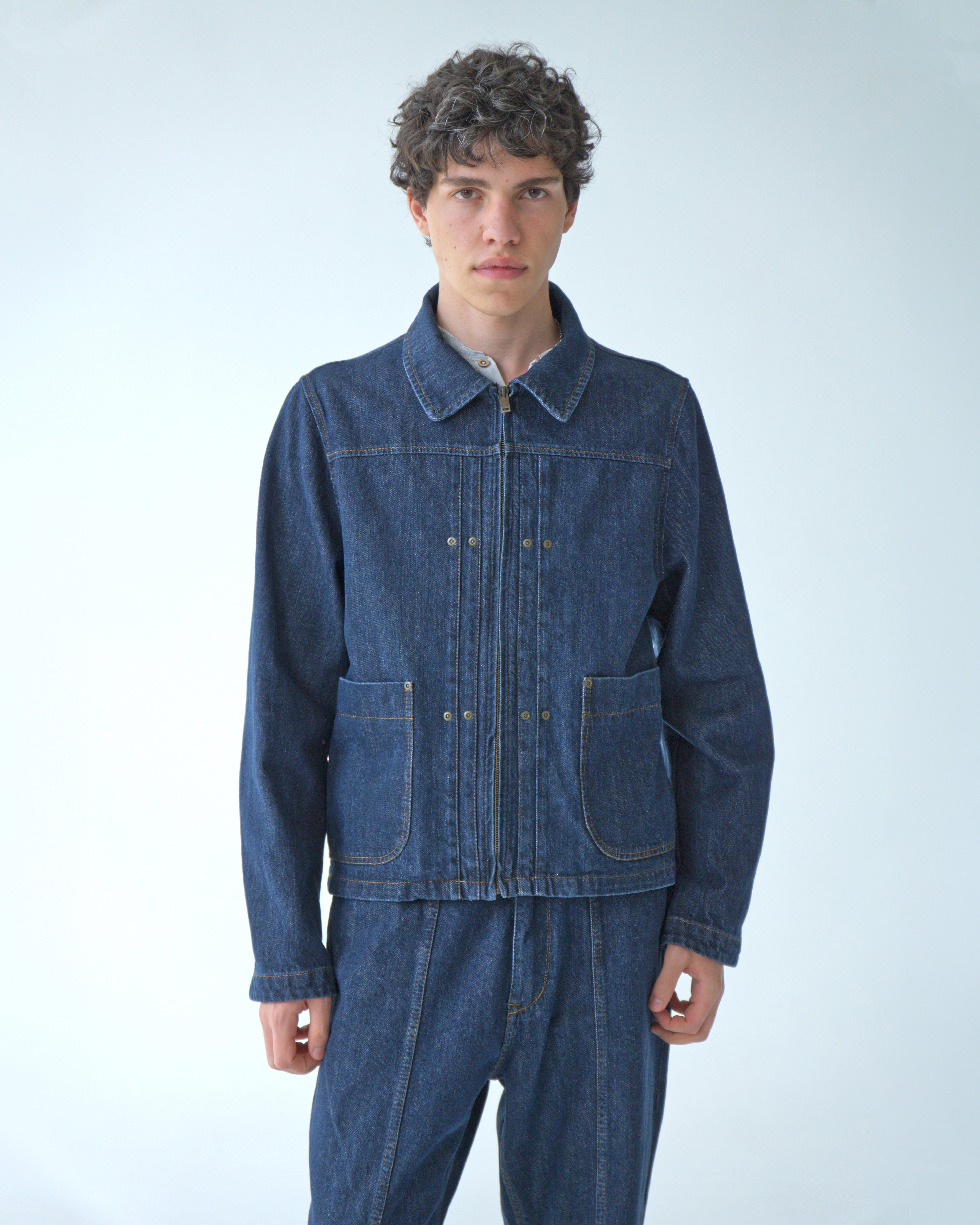 Mens Dark Blue Denim Jacket