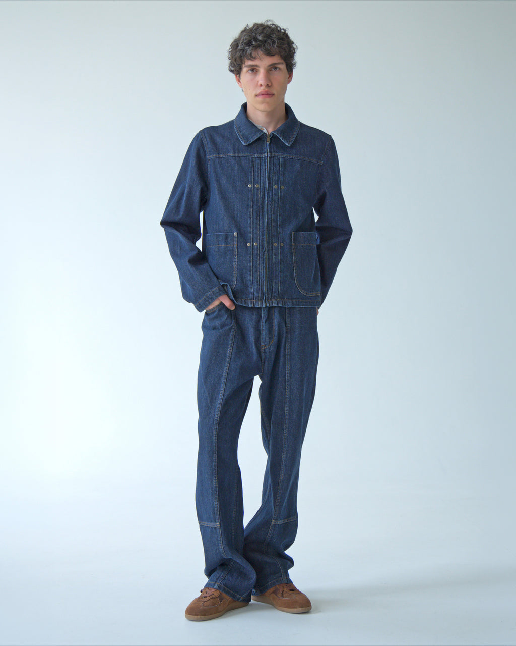 Mens Dark Blue Denim Pants