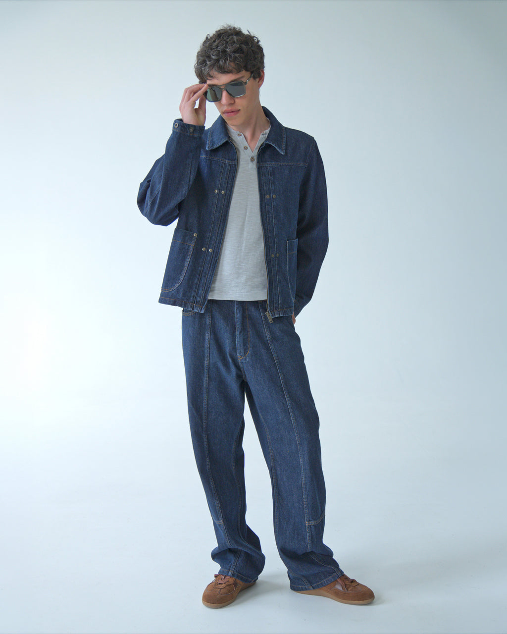 Mens Dark Blue Denim Pants