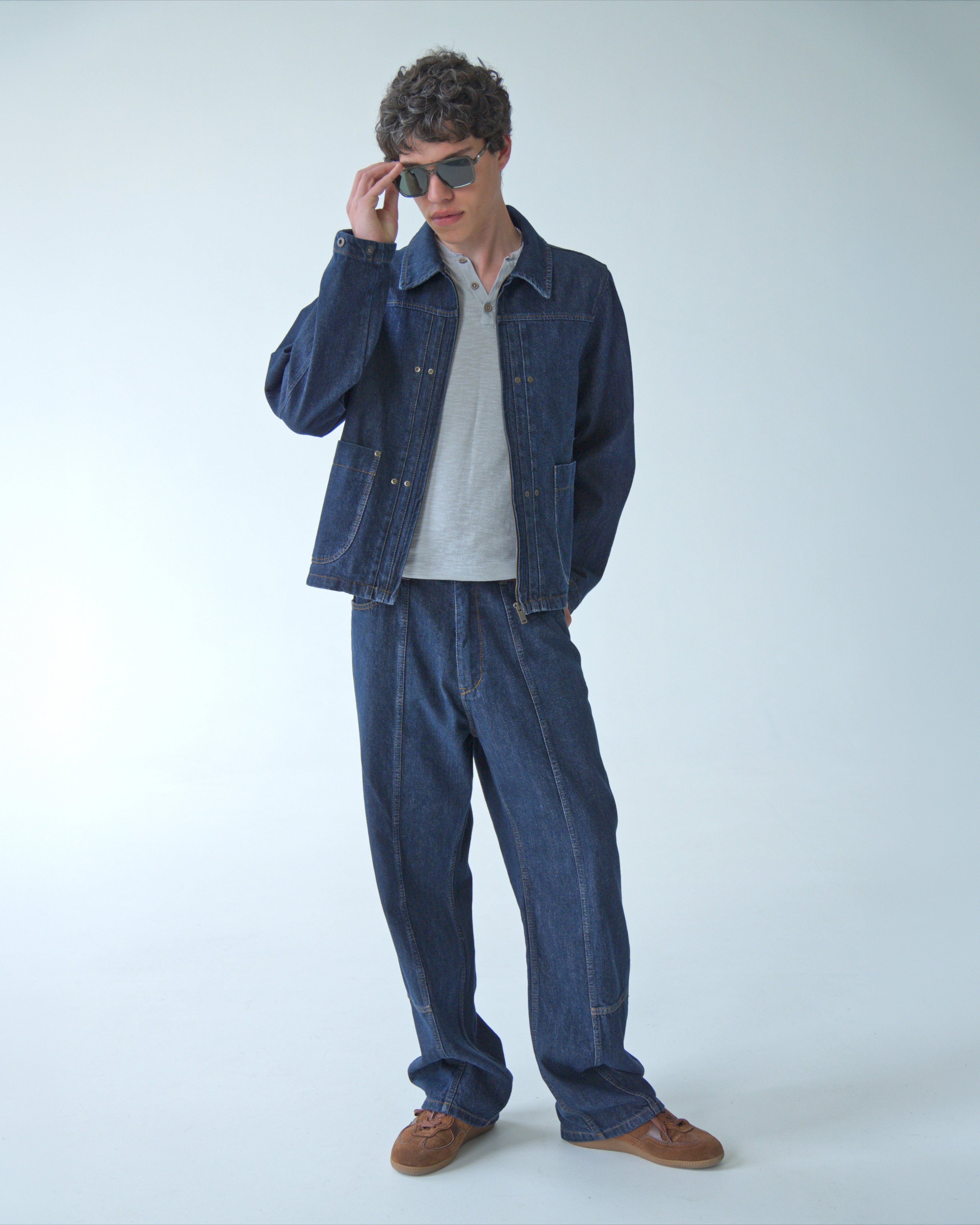 Mens Dark Blue Denim Pants