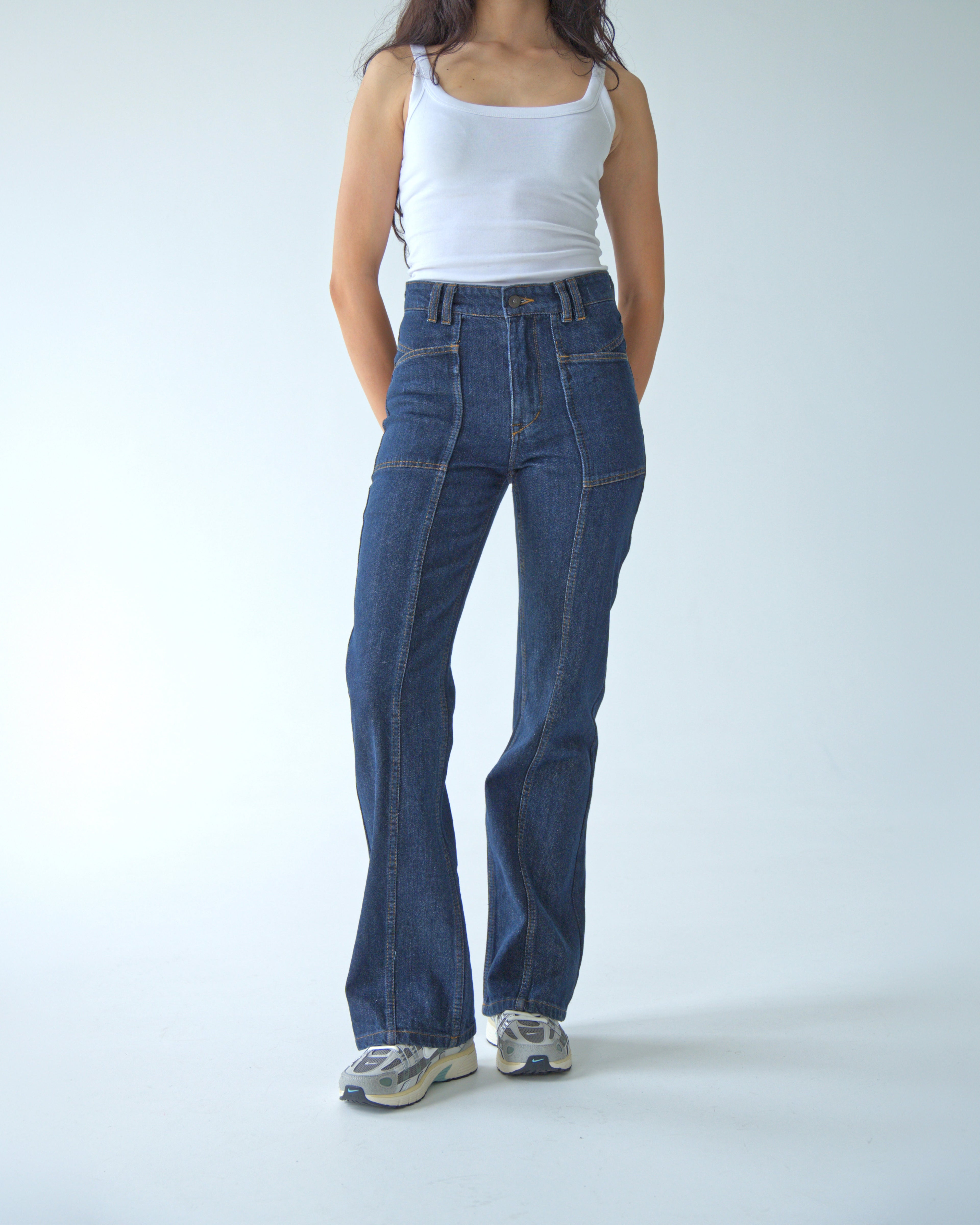 Womens Dark Blue Denim Pants