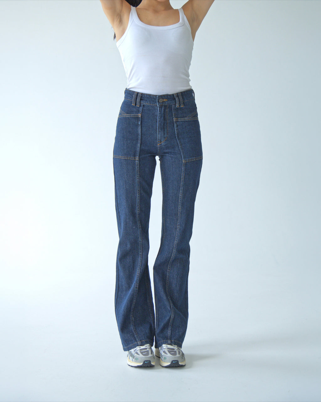 Womens Dark Blue Denim Pants