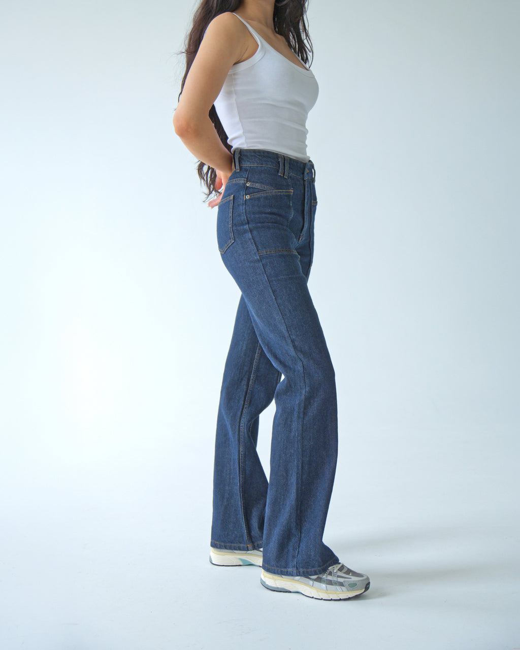 Womens Dark Blue Denim Pants