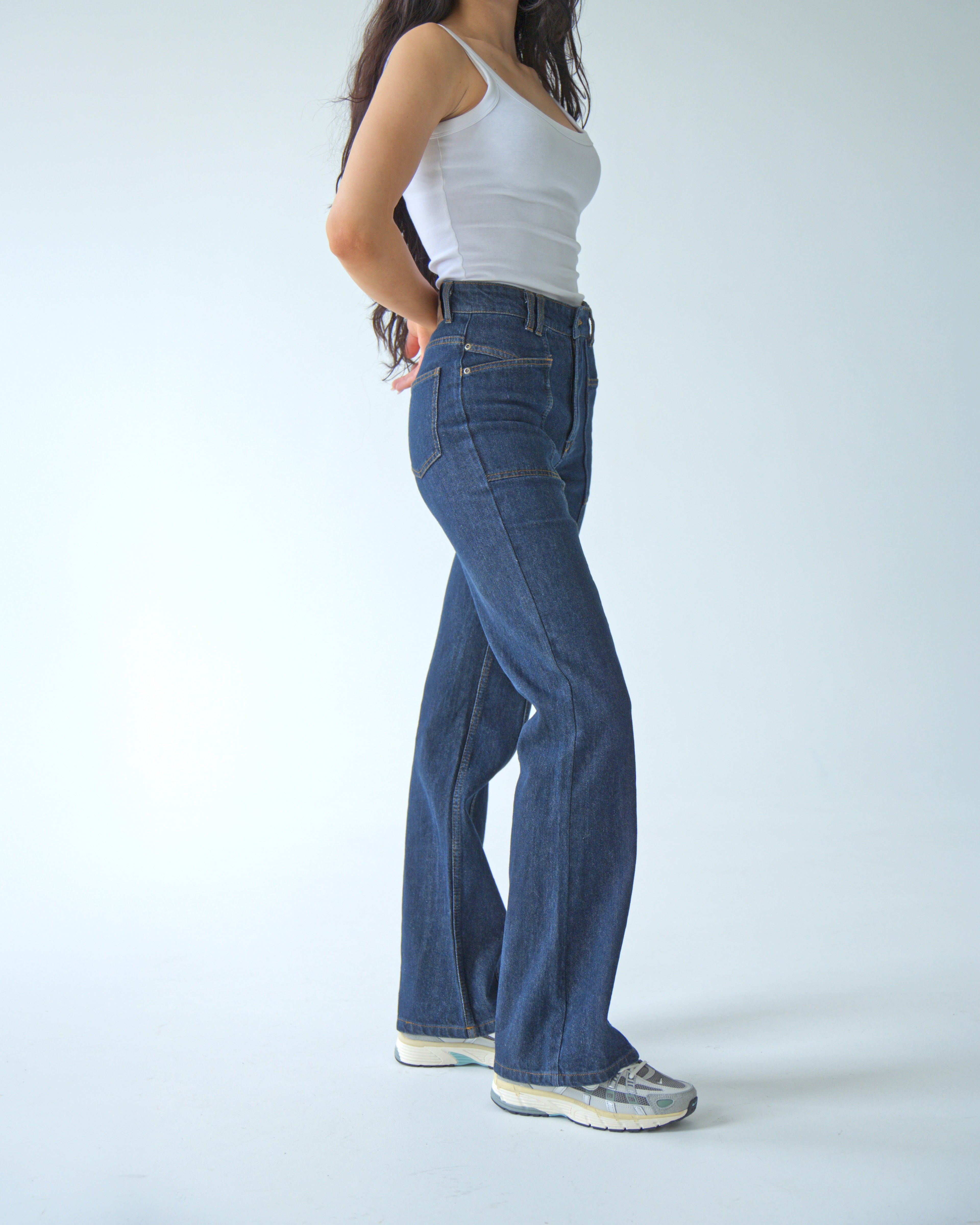 Womens Dark Blue Denim Pants
