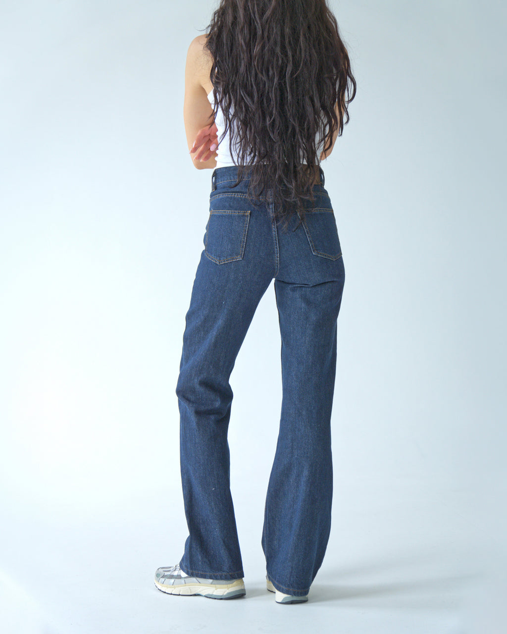 Womens Dark Blue Denim Pants