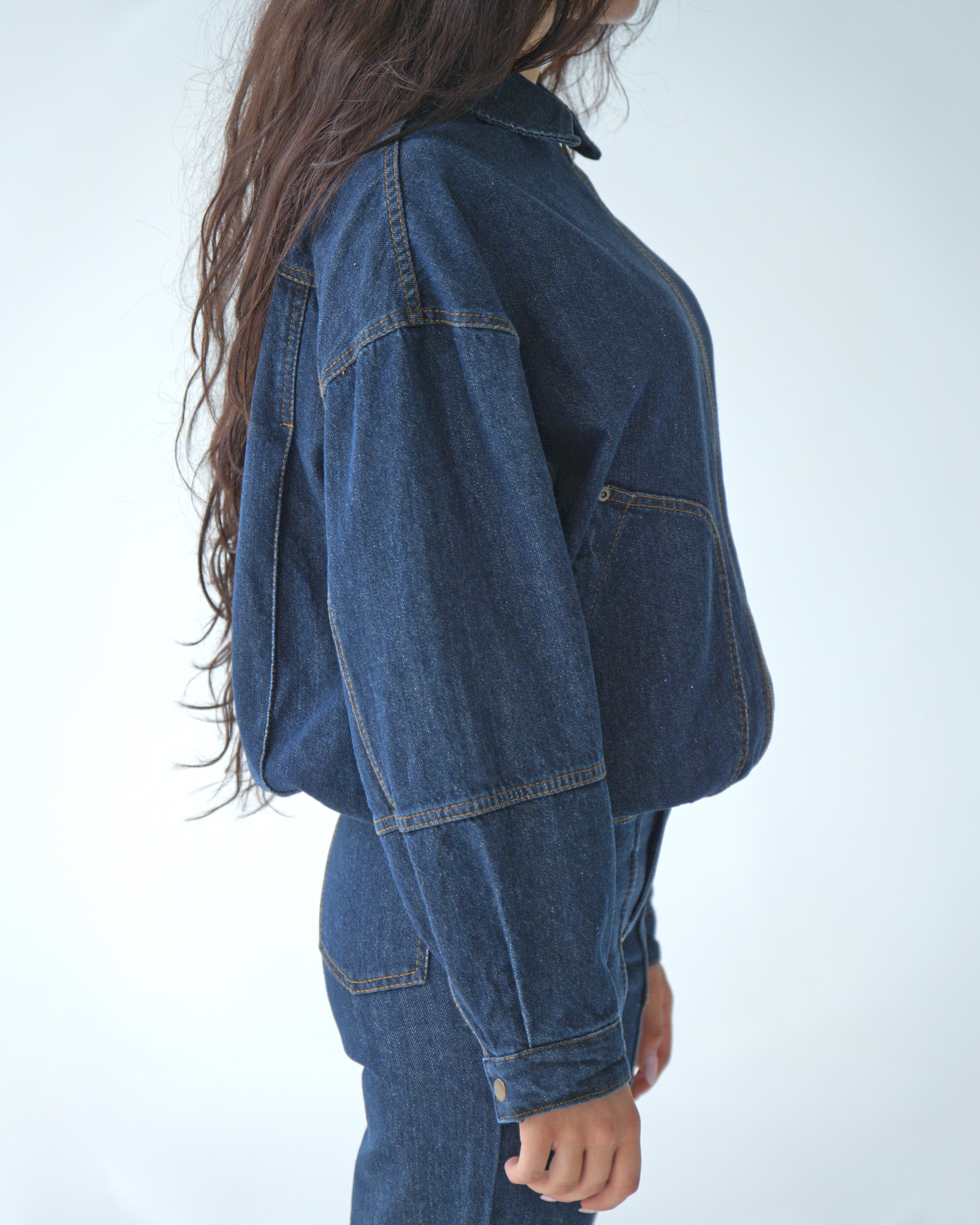 Womens Dark Blue Denim Jacket