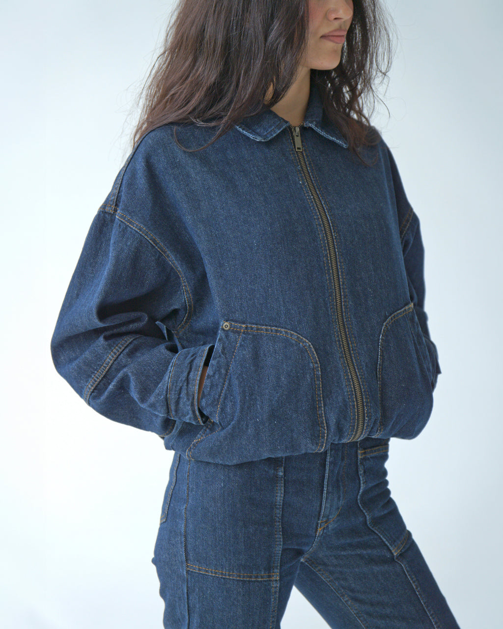 Womens Dark Blue Denim Jacket
