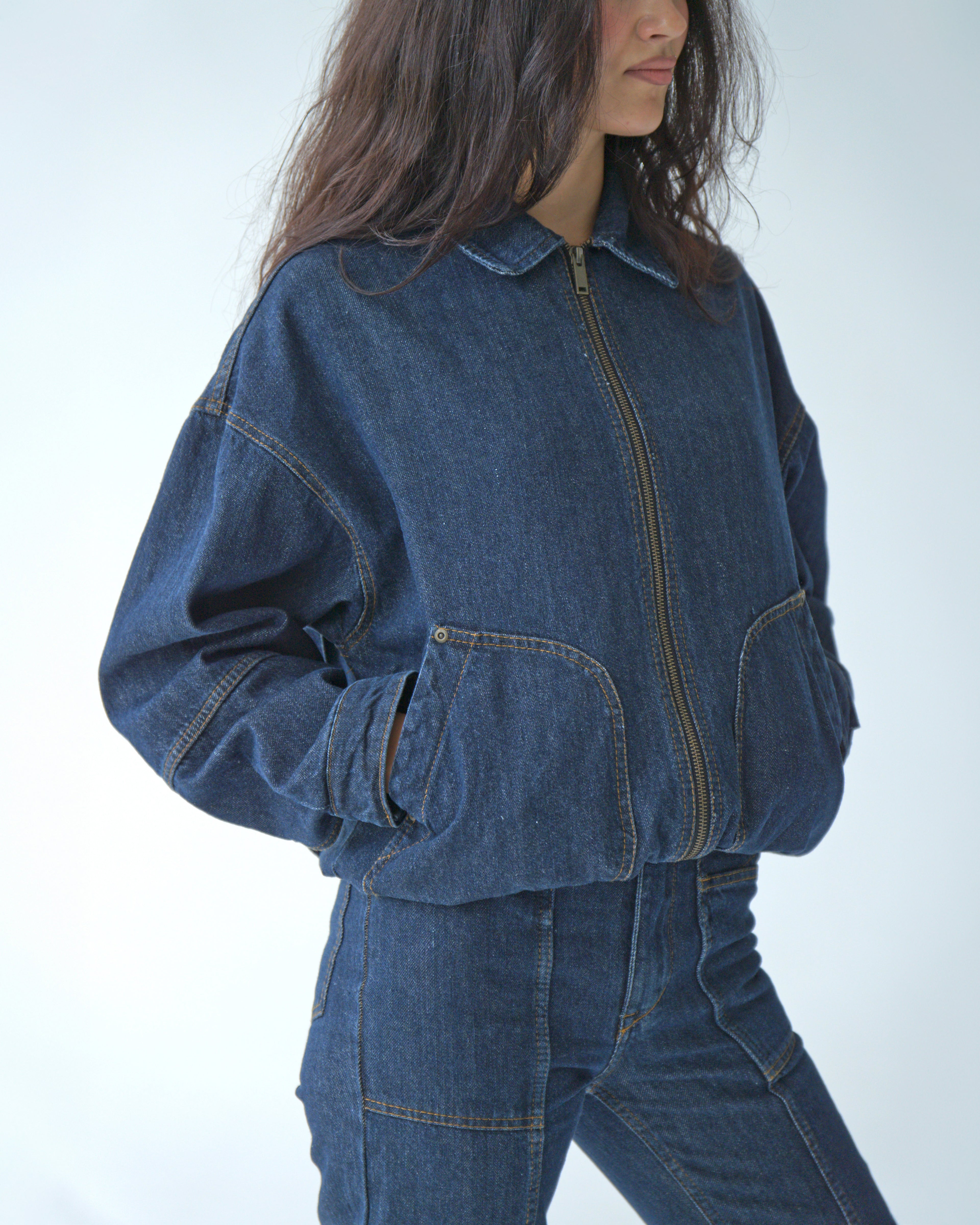 Womens Dark Blue Denim Jacket