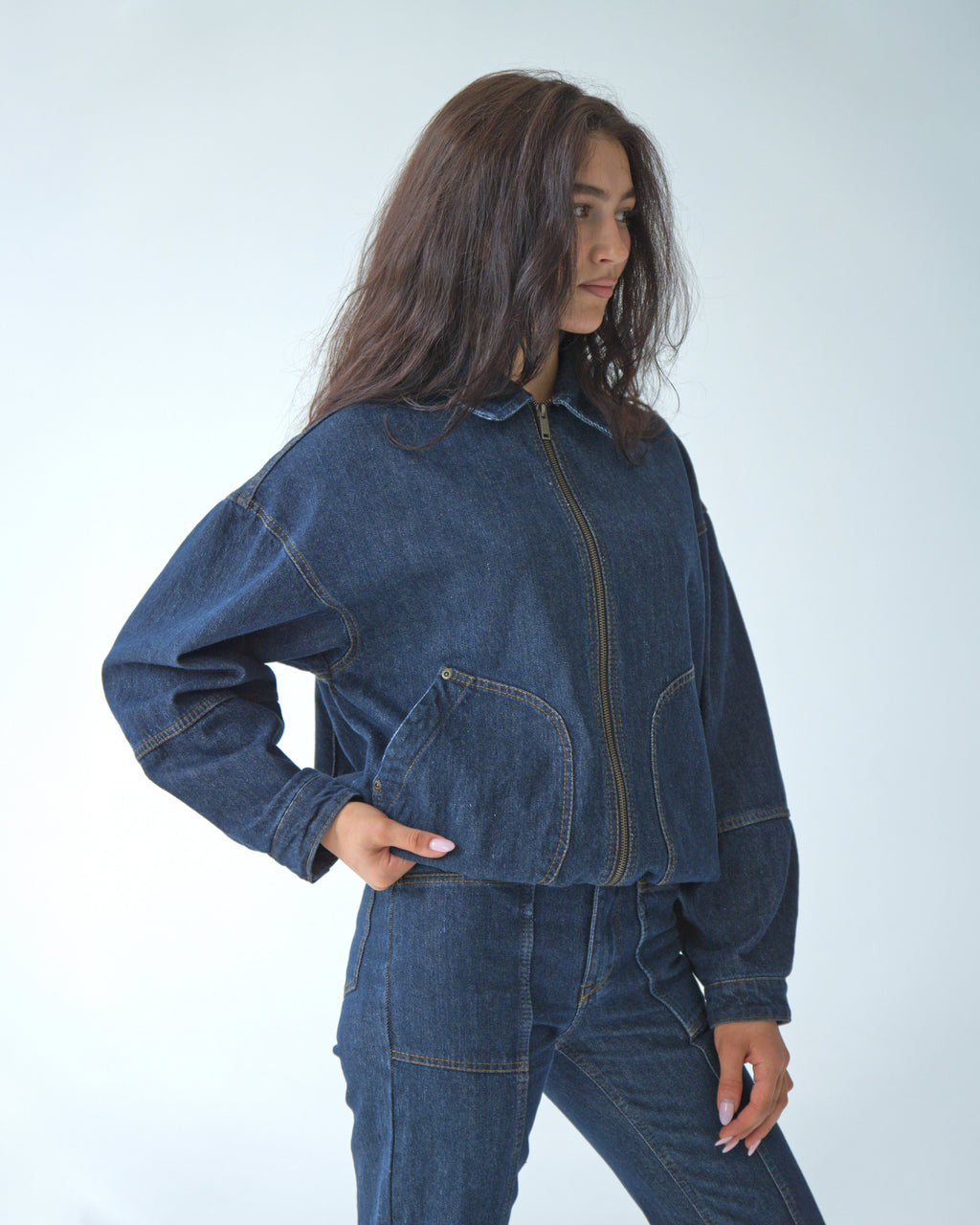 Womens Dark Blue Denim Jacket