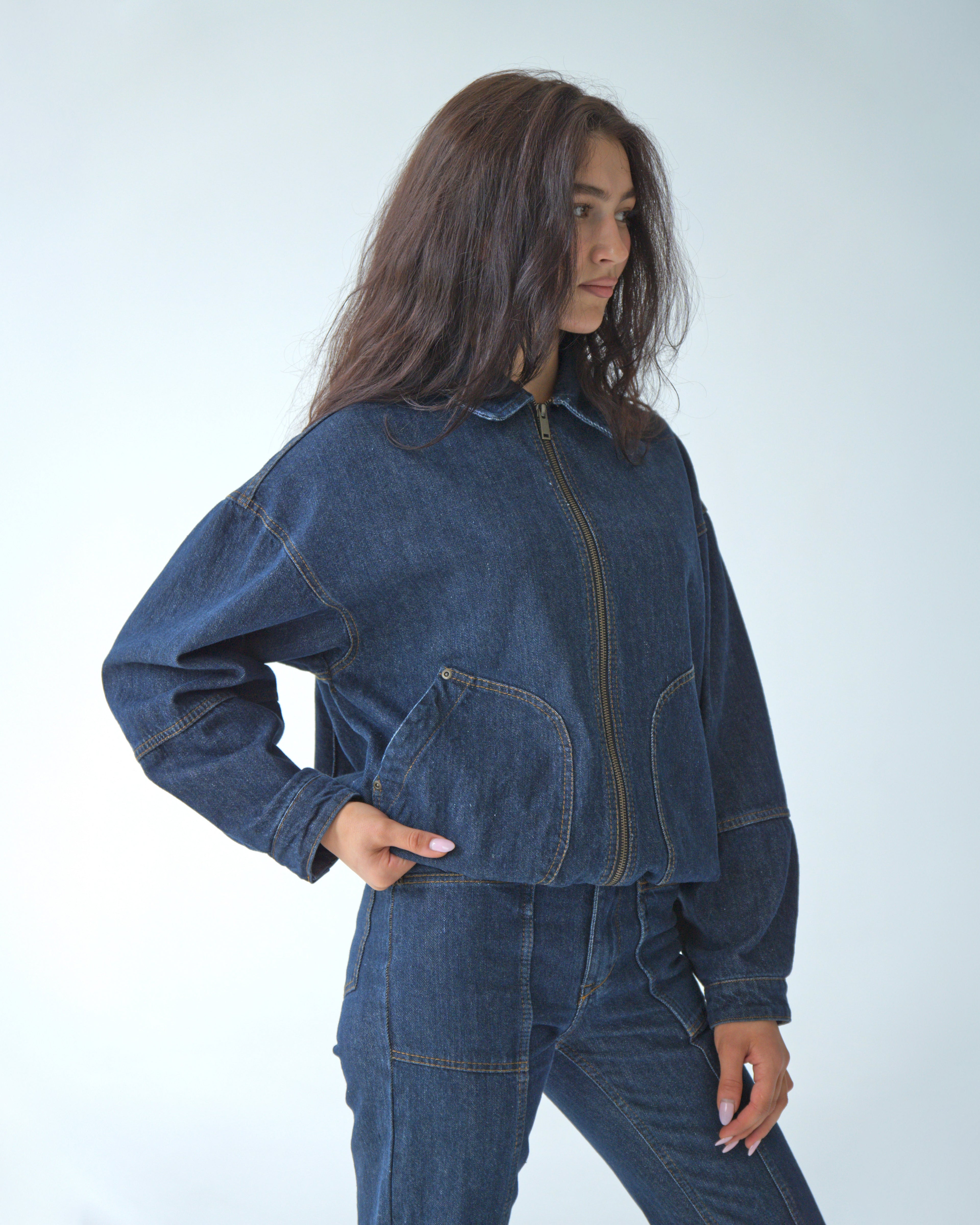 Womens Dark Blue Denim Jacket
