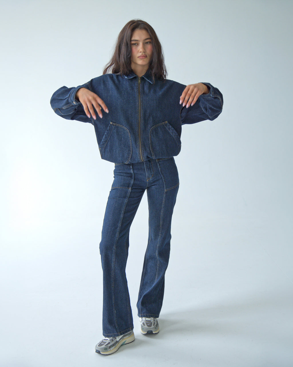 Womens Dark Blue Denim Pants