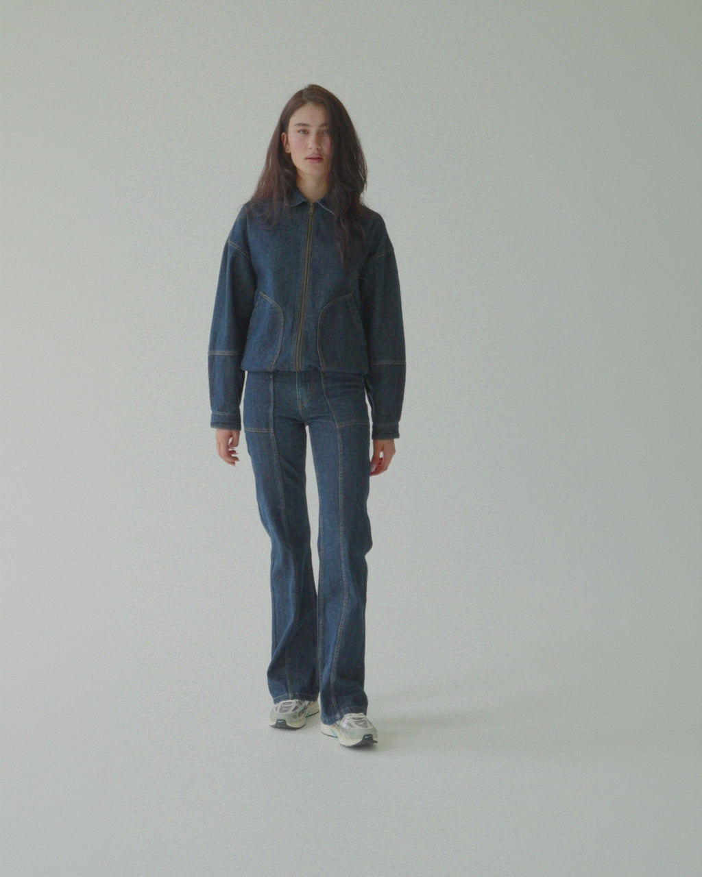 Womens Dark Blue Denim Pants